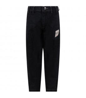 Black jeans for kids with logo