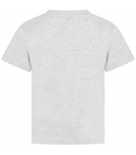 Grey T-shirt for kids with paws
