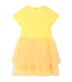 Yellow dress for girl with bow