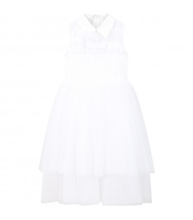 White dress for girl with bow