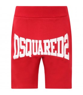 Red short for boy with logo