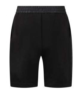 Black short for kids with logos