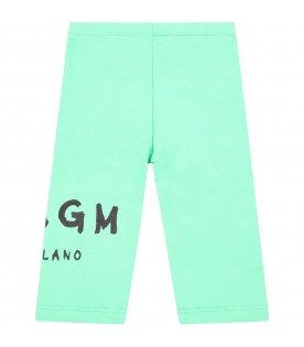 Mint green leggings for babygirl wih logo