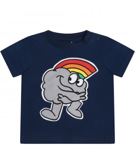 Blue t-shirt for babyboy with cloud