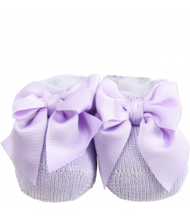 Lilac baby bootee for babygirl