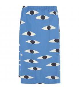 Azure skirt for girl with eyes