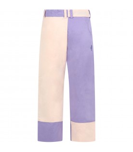 Multicolor pants for girl with logo