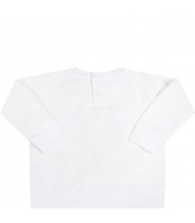 White sweatshirt for babyboy with monster