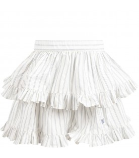 White skirt for girl with logo