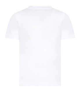 T-shirt blanc pour garçon avec logo