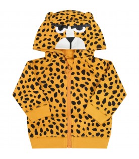 Orange sweatshirt for babykids with cheetah