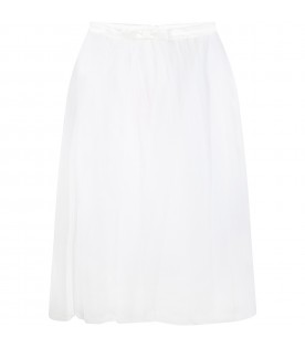 White skirt for girl with bow