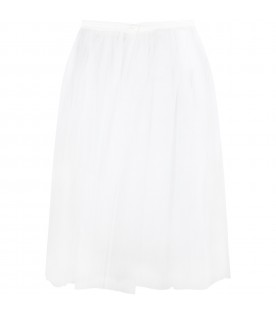 White skirt for girl with bow