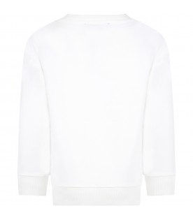 White sweatshirt for girl with logo
