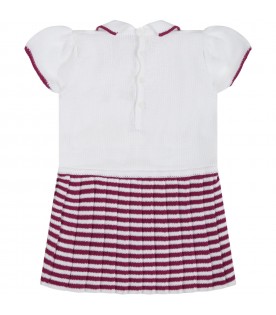 White dress for babygirl with stripes