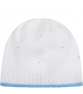 White hat for babyboy with polka-dots