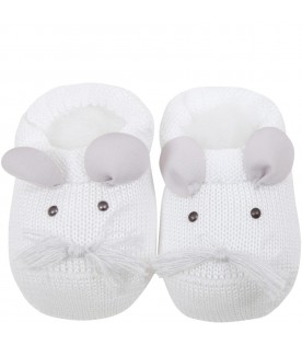 White slippers for baby boy
