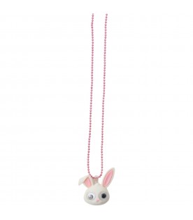 Pink necklace with rabbit for girl