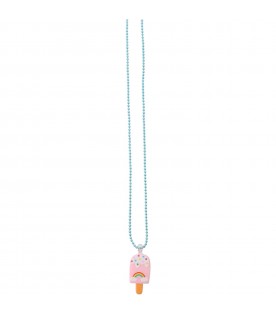 Light bleu necklace with ice cream for girl