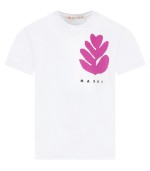 Marni Kids White t-shirt for girl with logo