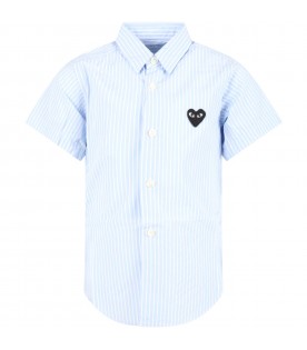 Light blue shirt for kids with black heart