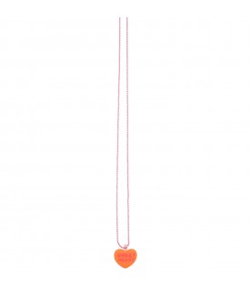 Pink necklace with heart for girl