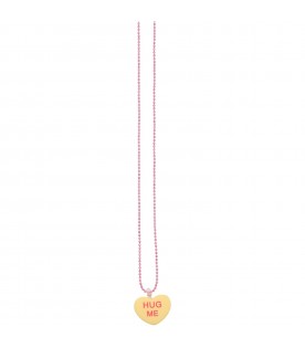 Pink necklace with heart for girl