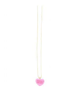 Yellow necklace with heart for girl