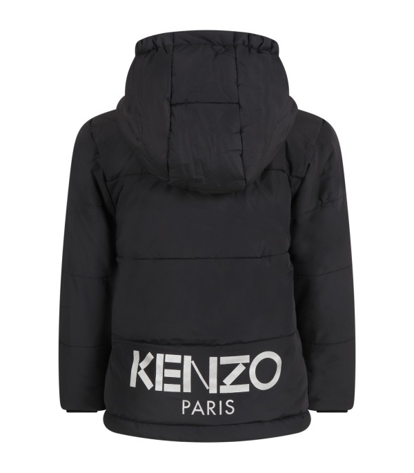 Kenzo Kids Black jacket for kids with logo - CoccoleBimbi