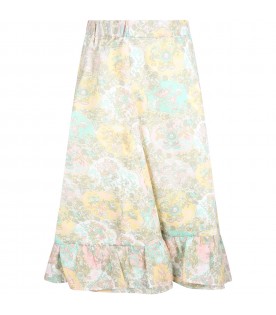 Multicolor skirt for girl with prints