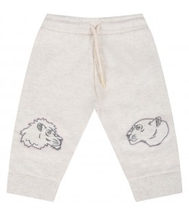 Beige sweatpant for baby girl