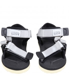 Gray "Depa" sandals for kids with logo