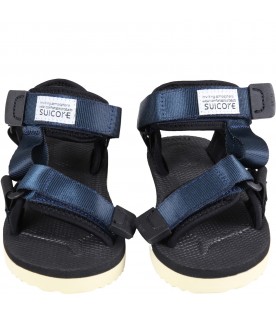 Blue "Depa" sandals for kids with logo