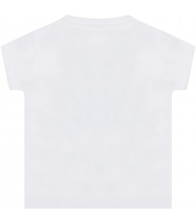 T-shirt bianca per neonata con iconica tigre
