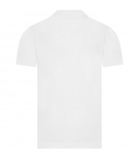 White polo shirt for kids with pony logo