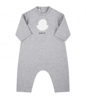 Grey babygrow for baby kids with logo