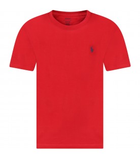 Red t-shirt for kids with pony logo