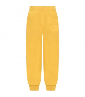 Yellow sweatpants for kids with logo