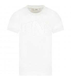 White T-shirt for kids with vertigo logo