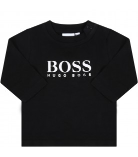 Black T-shirt for babykids with logo