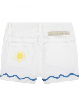 Shorts bianchi per neonata con disegni
