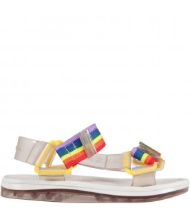 Transparent sandals for kids with logo