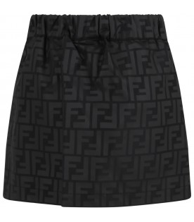 Black skirt for girl with iconic FF logo