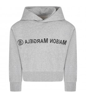 Grey sweatshirt for girl with logo