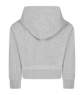 Grey sweatshirt for girl with logo