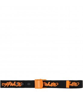 Black belt for kids with orange logo