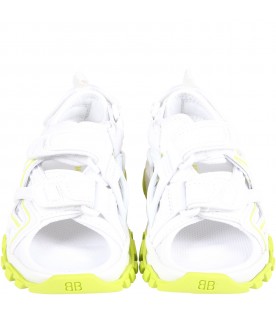 White sandals Track Clear Sole for kids with logo
