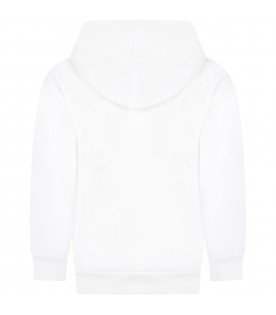 White sweatshirt for kids with black logo