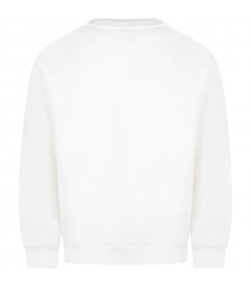 White sweatshirt for kids with black writing