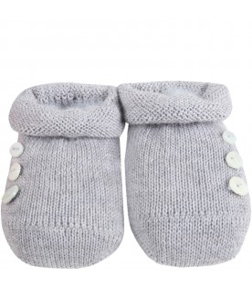 Gray baby-bootee for baby boy